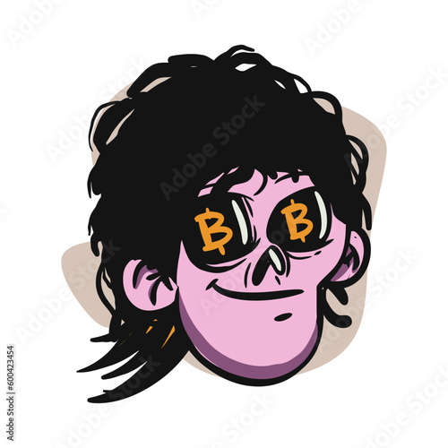 face zombie cartoon illustration for logo, emoticon, esport mascot. vector for t-shirt and sticker design.
