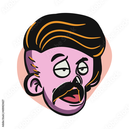 face zombie cartoon illustration for logo, emoticon, esport mascot. vector for t-shirt and sticker design.
