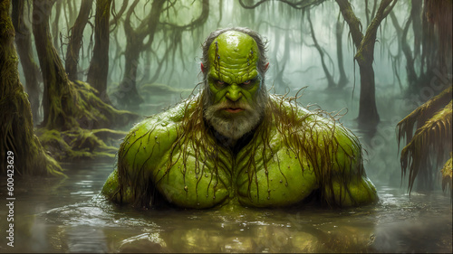 Fotografia Swamp Thing: A Powerful and Menacing Creature of the Bayou, Generative AI