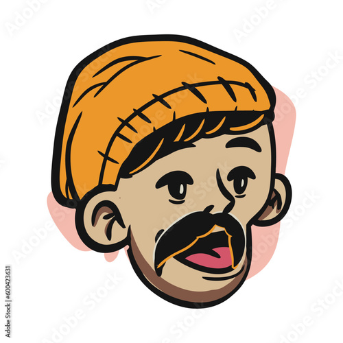 face zombie cartoon illustration for logo, emoticon, esport mascot. vector for t-shirt and sticker design.
