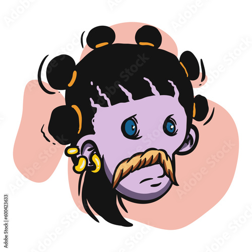 face zombie cartoon illustration for logo, emoticon, esport mascot. vector for t-shirt and sticker design.
