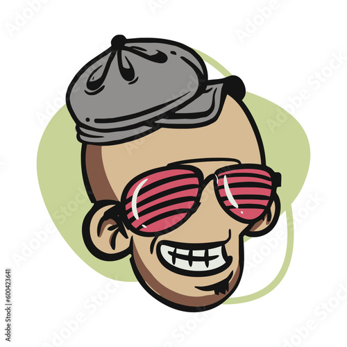 face zombie cartoon illustration for logo, emoticon, esport mascot. vector for t-shirt and sticker design.
