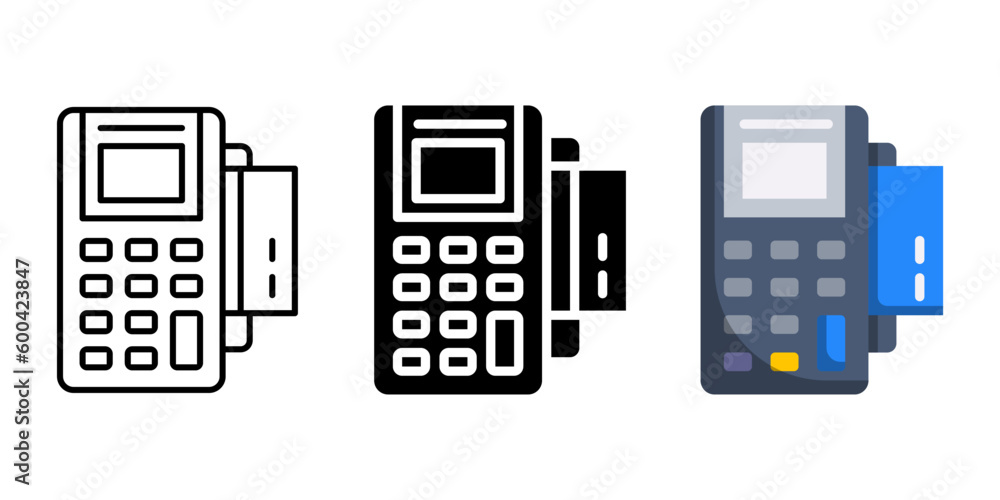 Payment bank terminal icon in different style on a white background Payment bank terminal icon in different style on a white background