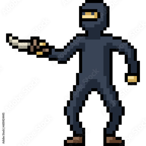 pixel art shady thief knife