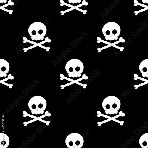 Pirate seamless pattern - Cute sea adventures collection. Pirate scull and. Funny pirate party elements for kids.