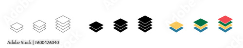 Layer icon vector set. Level, tier, floor. Black lines icon. Vector stock element.  EPS 10