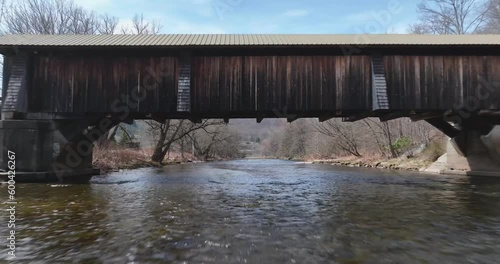 Video of the historic Livingston Manor Van Tran Flat wooden covered bridge in the Town of Rockland NY. photo