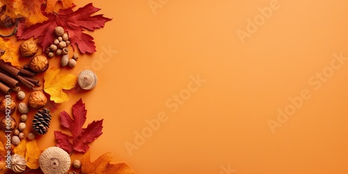 autumn leaf  chestnut  pumpkin with generative ai