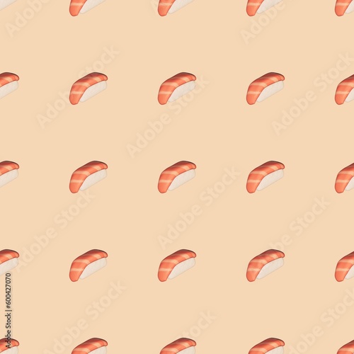 sushi 3d seamless pattern. background,wallpaper. Designing clothes, shirts, hats, etc