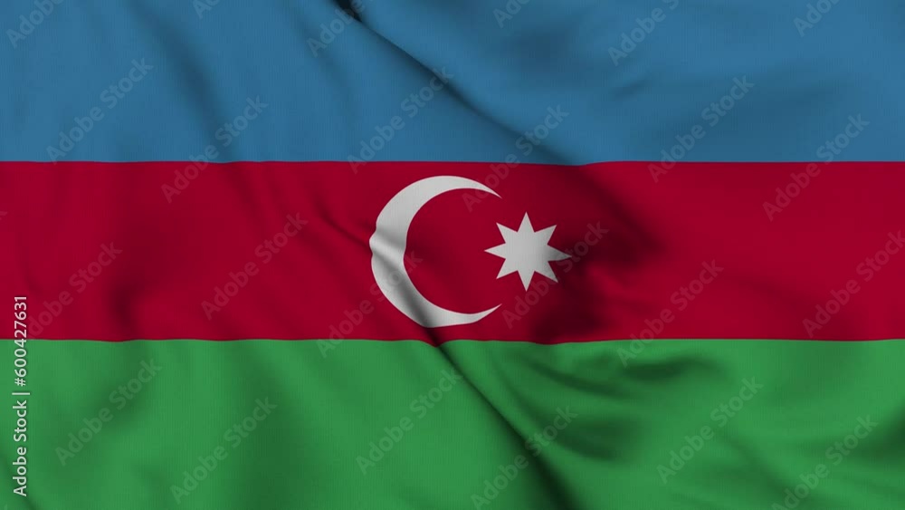 Azerbaijan flag waving in the wind. 4K animation. Azerbaijan flag waving in the wind. 4K animation.