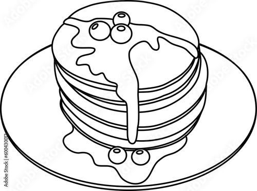 Pancakes Outline Illustration