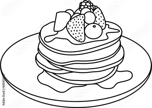 Pancakes Outline Illustration © panadesignteam