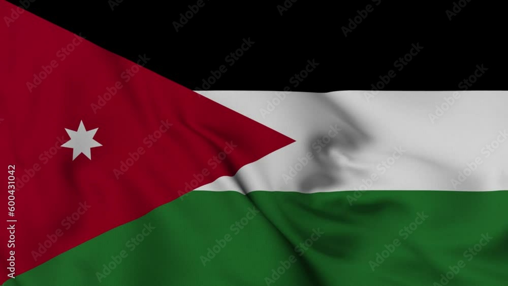 Jordan flag waving in the wind. 4K animation. Jordan flag waving in the wind. 4K animation.