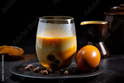 Ca Phe Trung, generative AI egg Vietnamese coffee made with egg yolks, condensed milk, and sugar photo