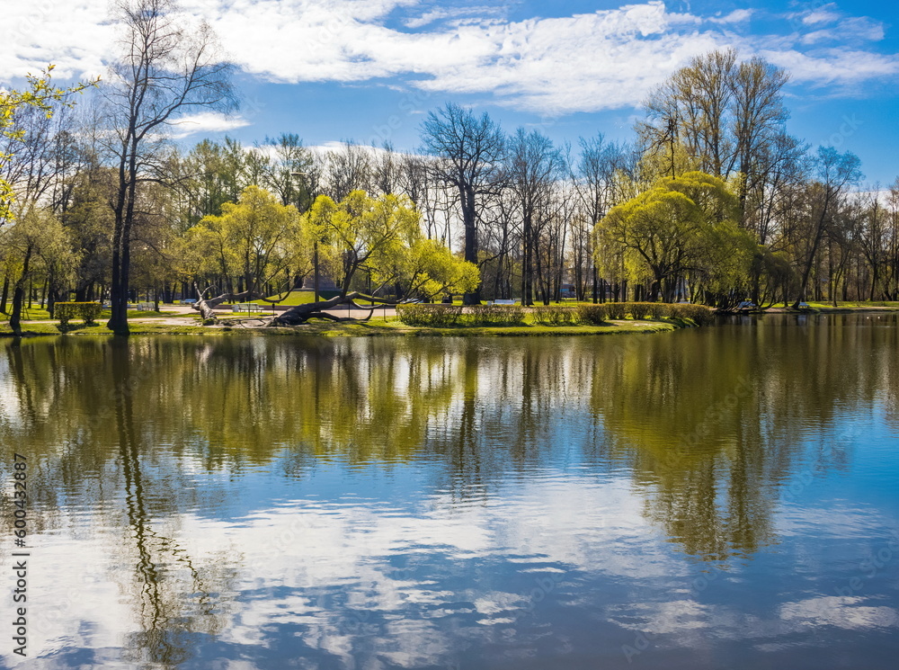 Spring landscape of the parks of St. Petersburg. Landmark of the city. Spring landscape of the parks of St. Petersburg. Landmark of the city.