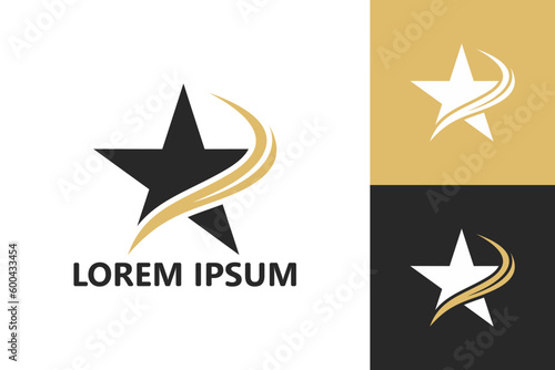 Swoosh star logo template design vector