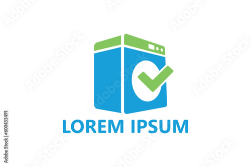 Check laundry logo template design vector