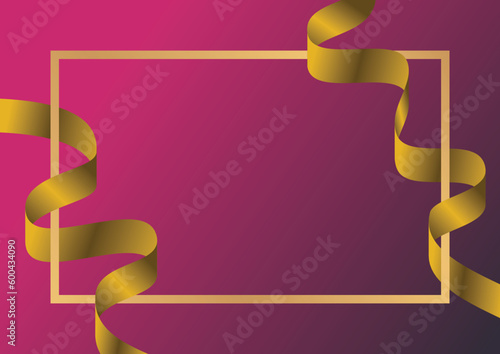 modern background with golden color ribbon combination, with free space for text. vector illustration for greeting card, charter, presentation, banner.