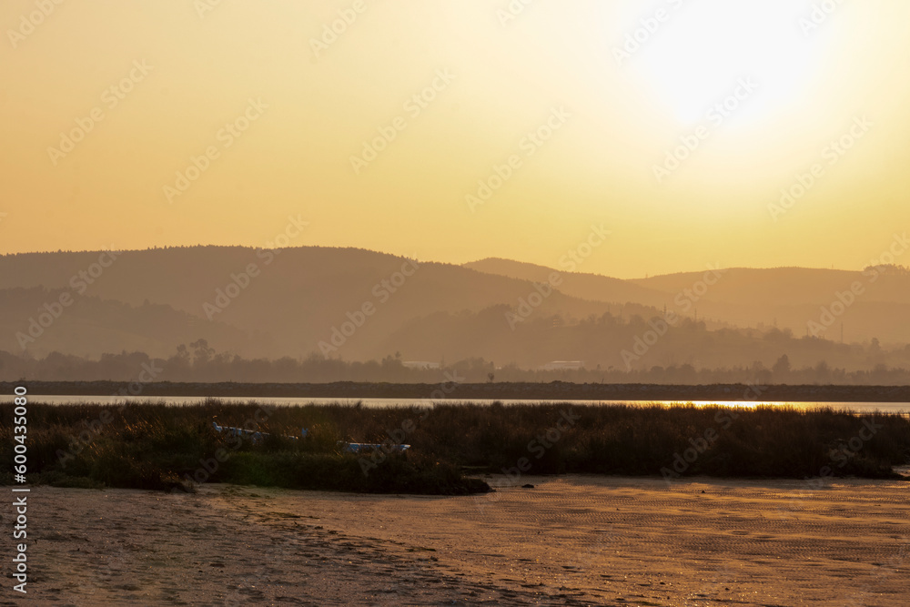 A Peaceful Sunset over the Ria of Laredo in Spain