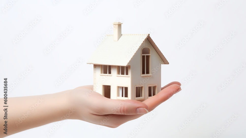 Hand holding a house high quality isolated on white background. Hand holding a house high quality isolated on white background.