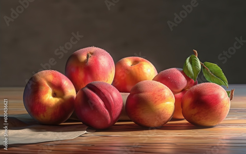 Peach Painting,created with generative ai tecnology.