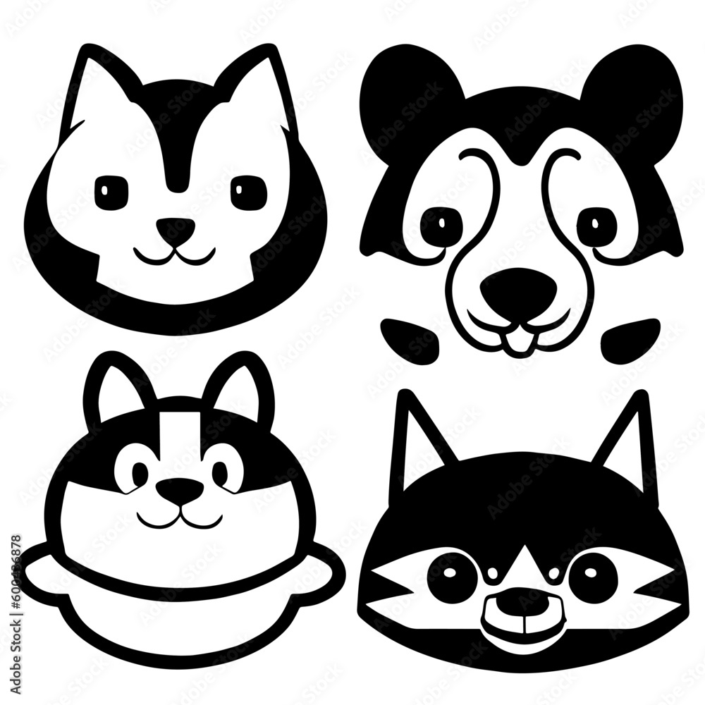 Fototapeta premium Animal head vector design black and white