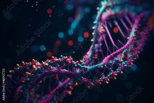 Digital representation of DNA structure. Generative AI