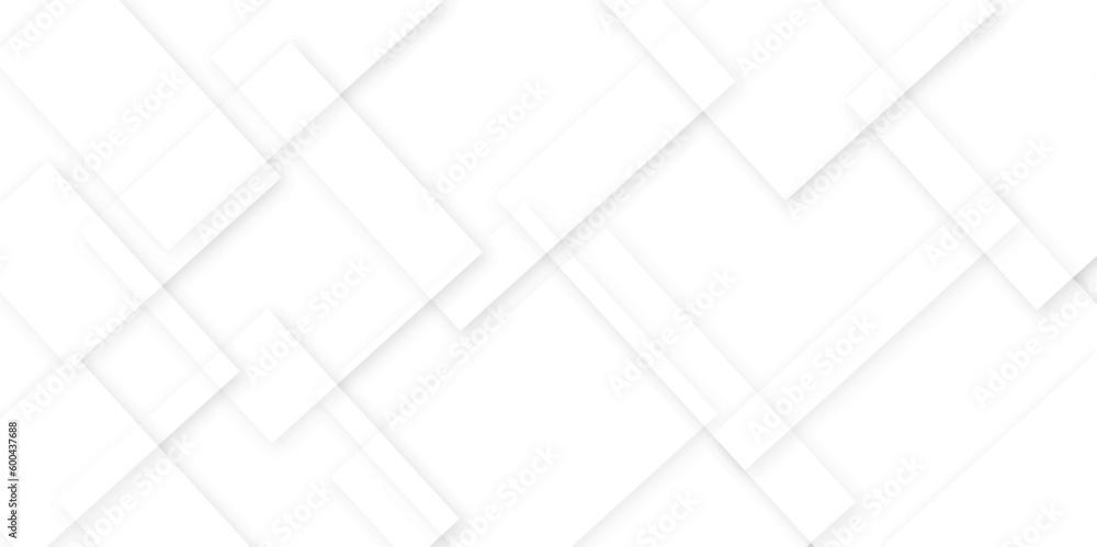Abstract background with white and gray color technology modern background design . Geometric background with squares in bright light with soft shadows as pattern. Template for branding business .