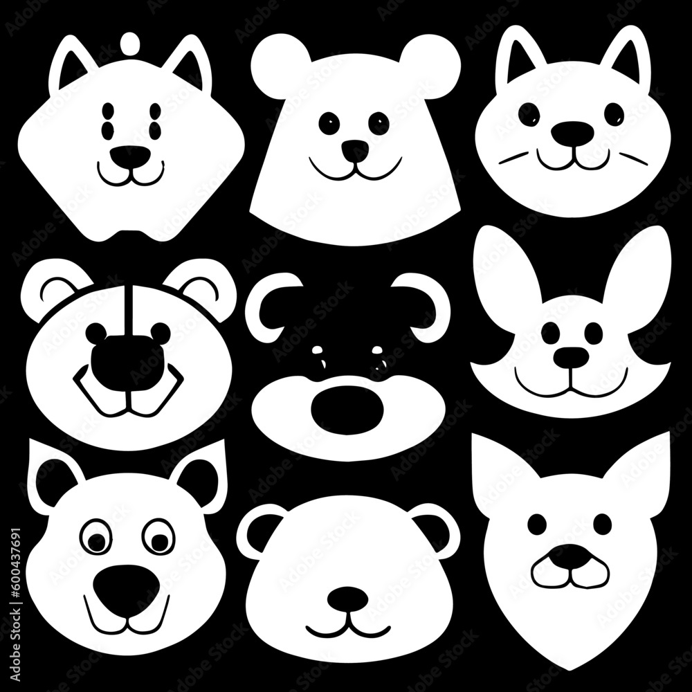 Animal head vector design black and white Animal head vector design black and white
