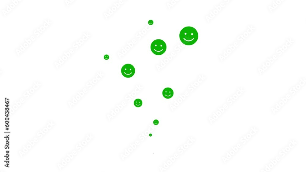 Animated green symbol of emotions fly from bottom to top. Linear icons of smileys. Concept of mood. Looped video. Vector illustration isolated on white background.
Animated green symbol of emotions fly from bottom to top. Linear icons of smileys. Concept of mood. Looped video. Vector illustration isolated on white background.