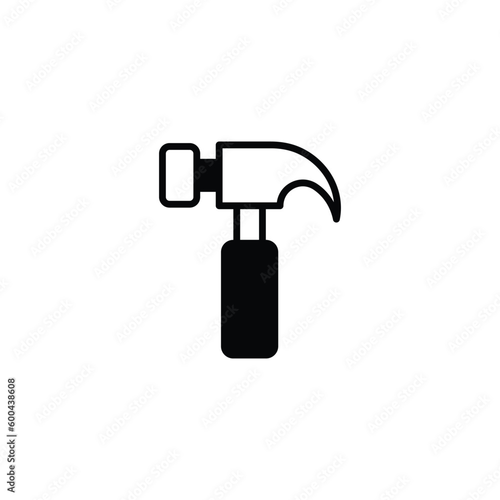 Hammer icon design with white background stock illustration Hammer icon design with white background stock illustration