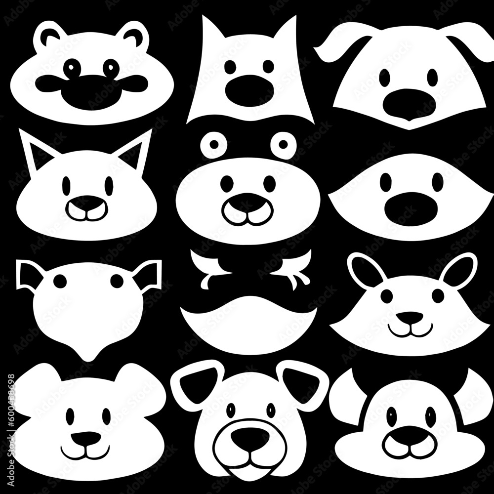 Animal head vector design black and white Animal head vector design black and white