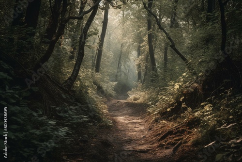 Entering the forest. Generative AI © Akio