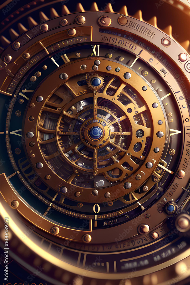 Naklejka premium Clockwork mechanism illustration