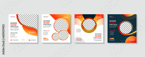 A flyer for a real estate sale social post or web banner template set