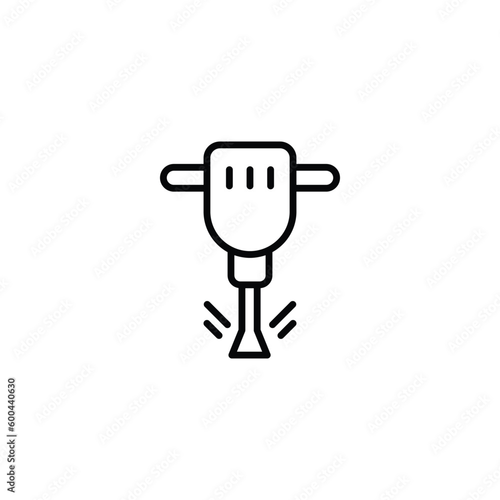 Jack Hammer icon design with white background stock illustration