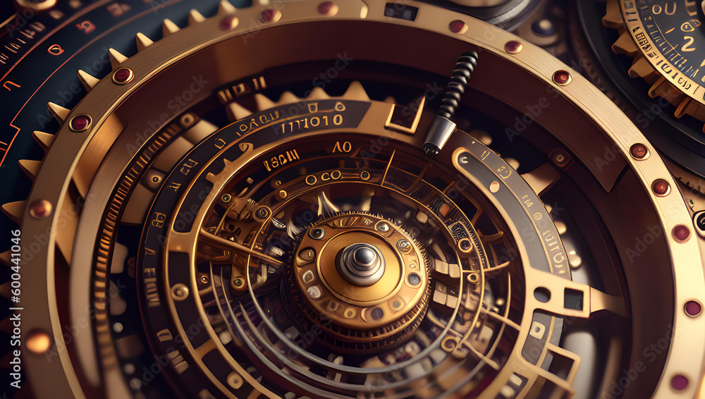 Clockwork mechanism illustration Clockwork mechanism illustration