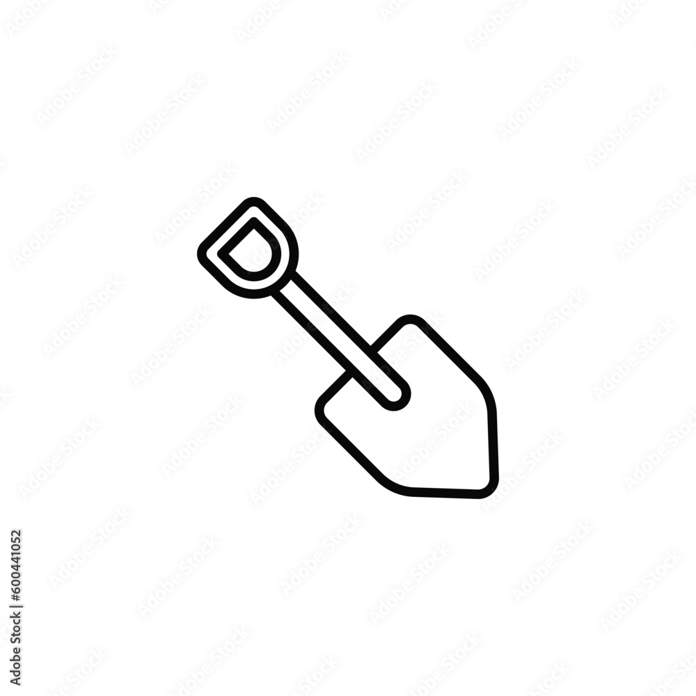 Shovel icon design with white background stock illustration Shovel icon design with white background stock illustration