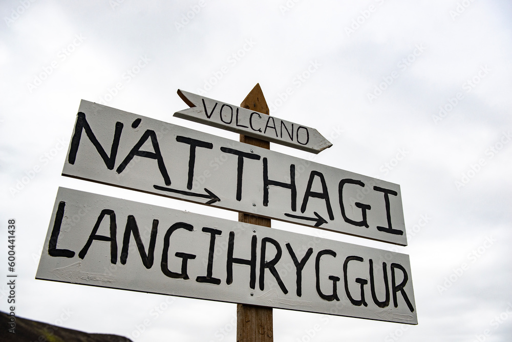 Obraz premium volcano view sign in Iceland.