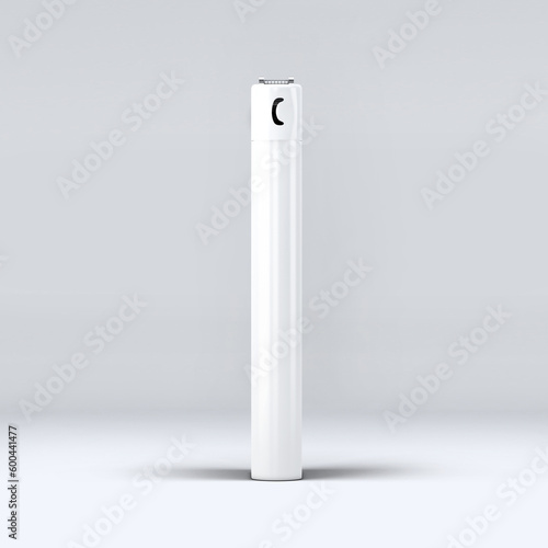 White blank gas lighter mock up stand isolated. Empty surface cigar-lighter design presentation. Lighter template mockup. Sigarette lighter template. 3D illustration, 3D rendering. 