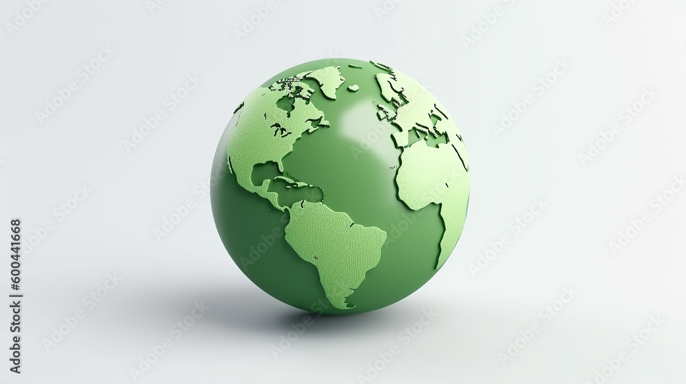 Green globe, earth map 3D ,business and ecological banner. copy space, AI generated image. Green globe, earth map 3D ,business and ecological banner. copy space, AI generated image.