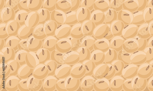 Soya soybean background. Soy beans protein. Vector illustration.