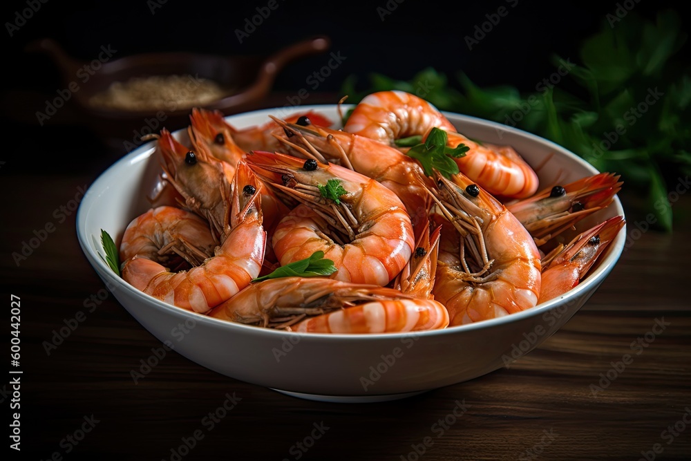 cooked shrimp in a bowl