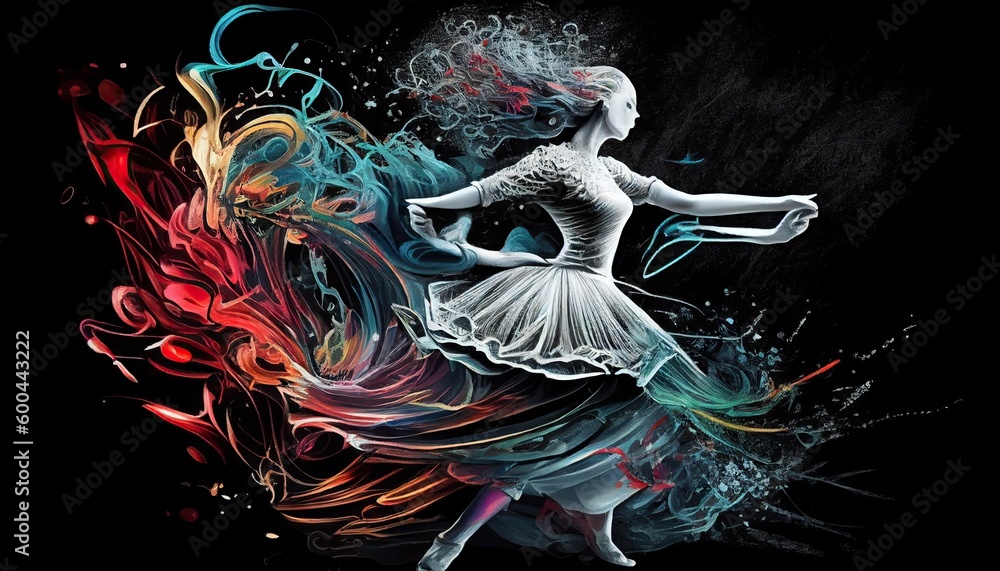 Dance Flow Background black background woman dancing and flow of motion Abstract, Elegant and ...