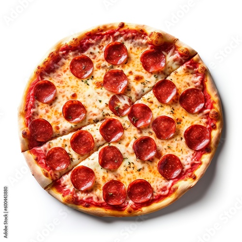 pizza isolated on white background created with generative AI