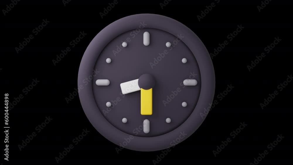 Animated clock loops with a modern, on-trend 3D design, on the alpha ...