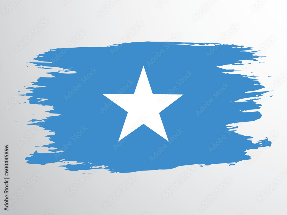 Vector flag of Somalia drawn with a brush Vector flag of Somalia drawn with a brush