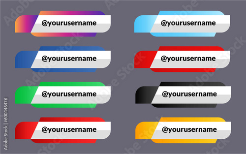 Vector modern social media lower third collection