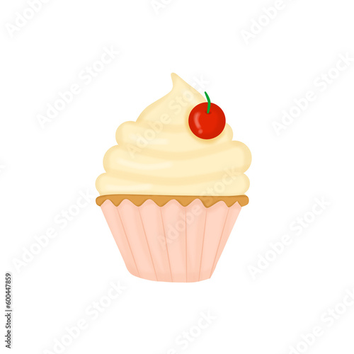 cupcake with cherry on top