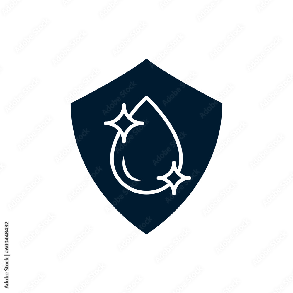 Fototapeta premium Clean water protection. Purity flat icon isolated on white background. Vector illustration